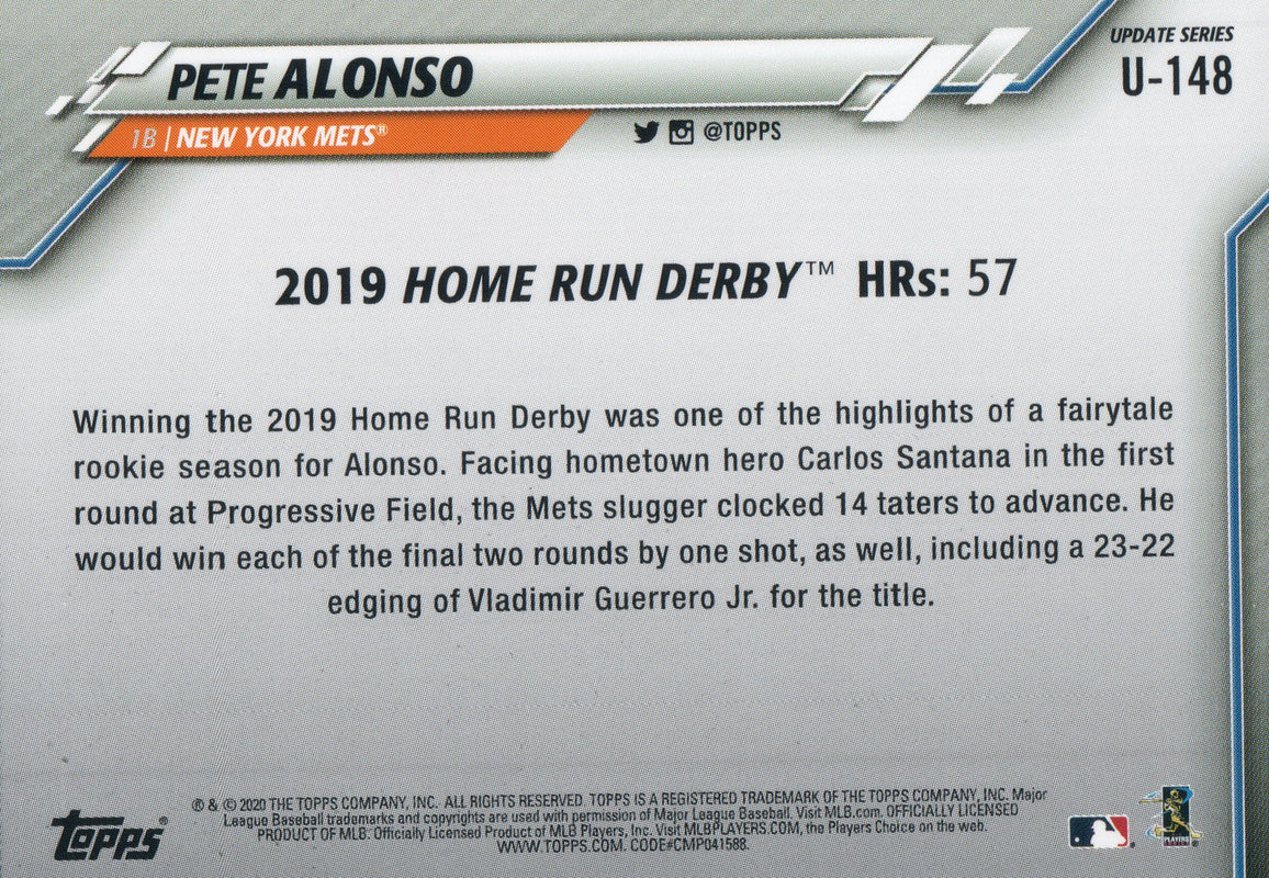 Pete Alonso 2019 Topps Update HR Derby rookie card