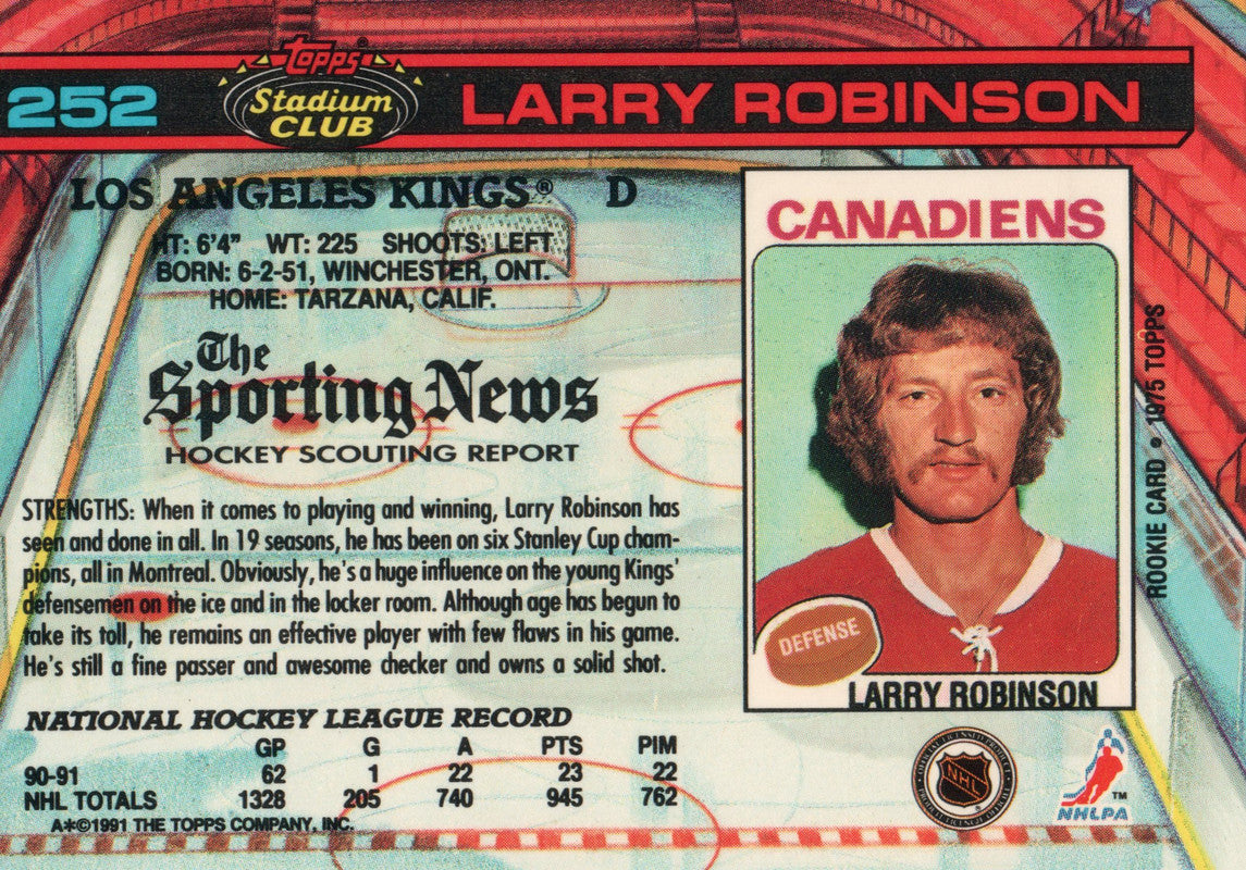 Lot Detail - 1990-91 LARRY ROBINSON LOS ANGELES KINGS GAME WORN