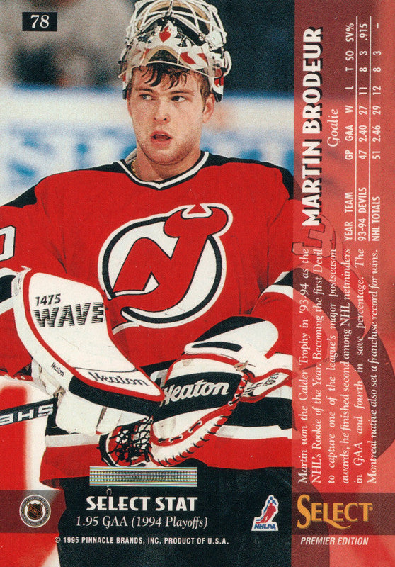 1994-95 Upper Deck #96 Martin Brodeur New Jersey Devils V90491