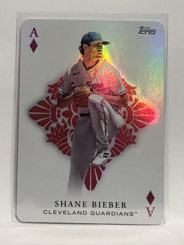 2022 Topps Chrome Pinstriped #P-24 Shane Bieber - Cleveland Guardians