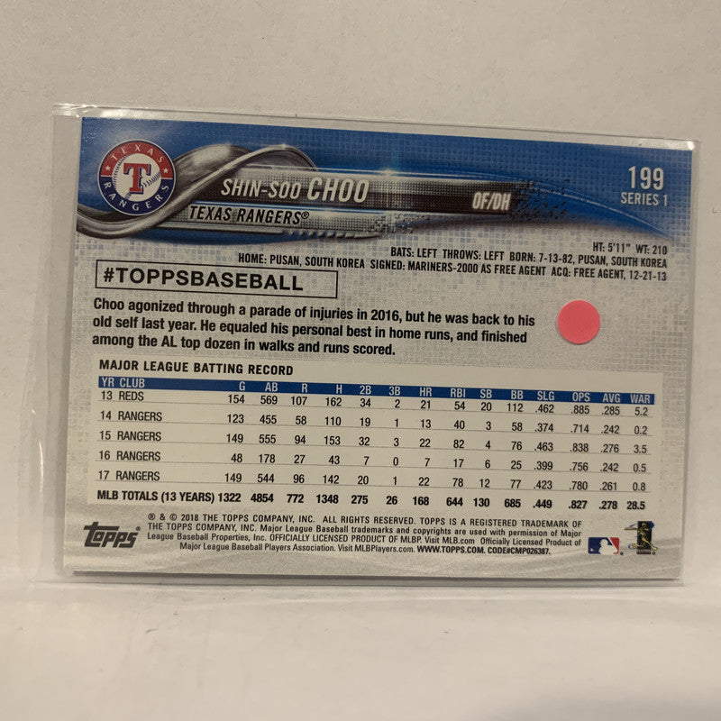 2018 Topps Shin-Soo Choo #199