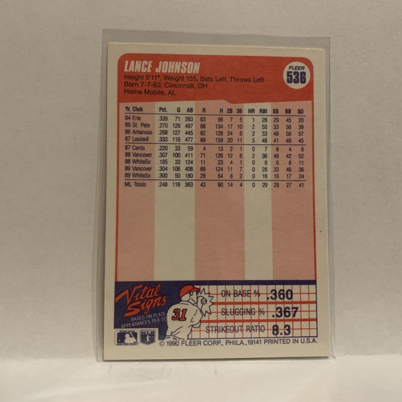 MAJESTIC  LANCE JOHNSON Chicago, White Sox 1990 Cooperstown