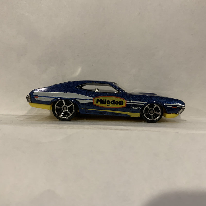 Blue Milodon'72 Ford Gran Torino Sport ©2010 Hot Wheels Diecast