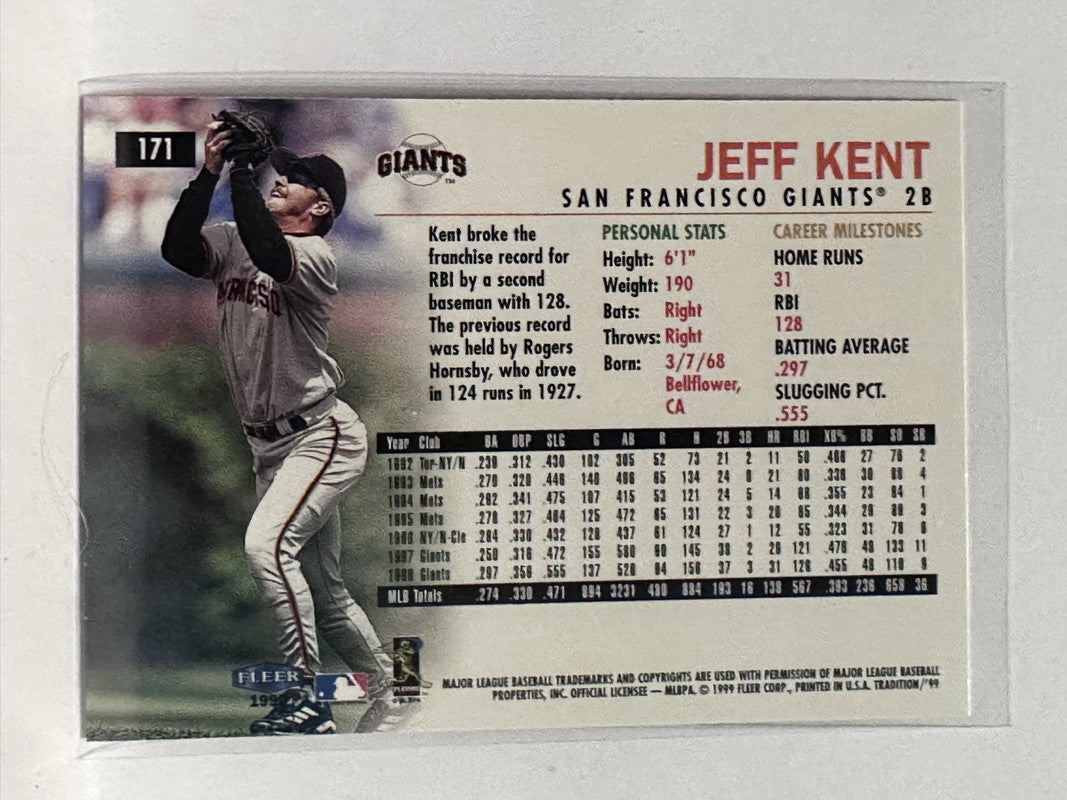 Jeff Kent Cleveland Indians Baseball Cards