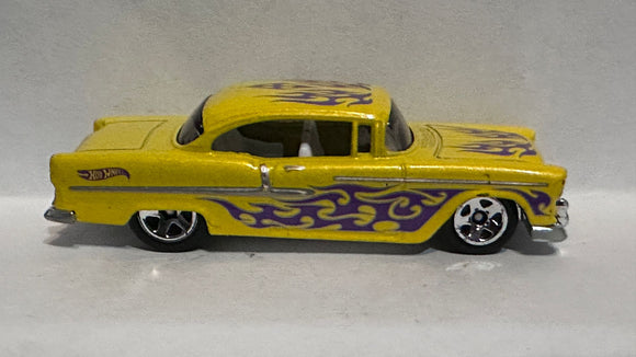 Yellow Flames '55 Chevy 2006 Hot Wheels Diecast Car