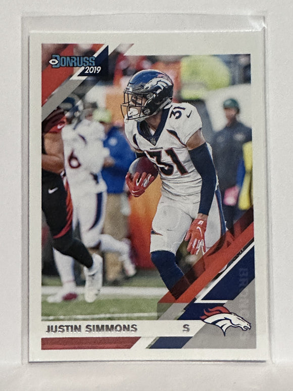 #88 Justin Simmons Denver Broncos 2019 Donruss Football Card