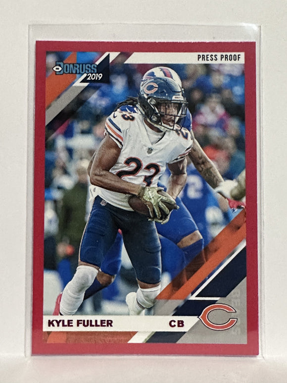 #55 Kyle Fuller Red Press Proof Chicago Bears 2019 Donruss Football Card