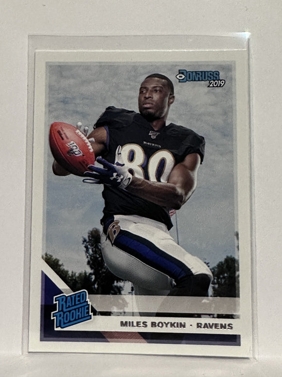 #330 Miles Boykin Rated Rookie Baltimore Ravens 2019 Donruss Football Card