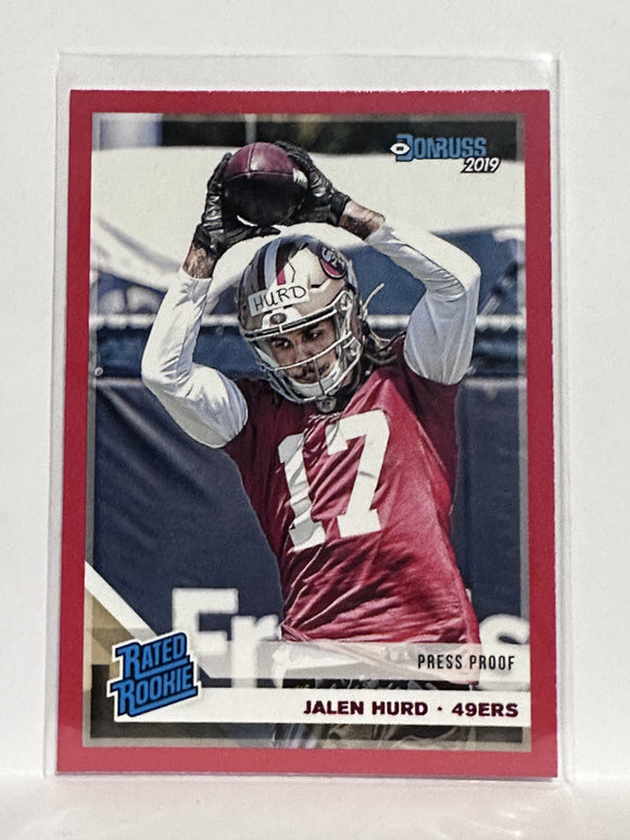 #341 Jalen Hurd Rated Rookie San Francisco 49ers 2019 Donruss Football Card