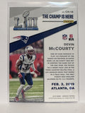 #CH-16 Devin McCourty Champ is Here New England Patriots 2019 Donruss Football Card