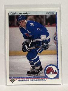 #295 Curtis Leschyshyn Quebec Nordiques 90-91 Upper Deck Hockey Card