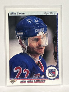 #277 Mike Gartner New York Rangers 90-91 Upper Deck Hockey Card