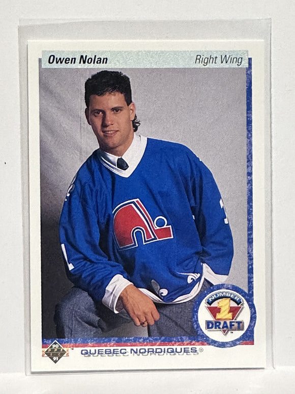 #352 Owen Nolen Draft Pick Quebec Nordiques 90-91 Upper Deck Hockey Card