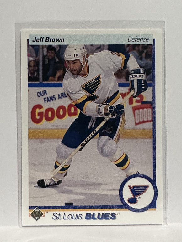 #191 Jeff Brown St Louis Blues 90-91 Upper Deck Hockey Card