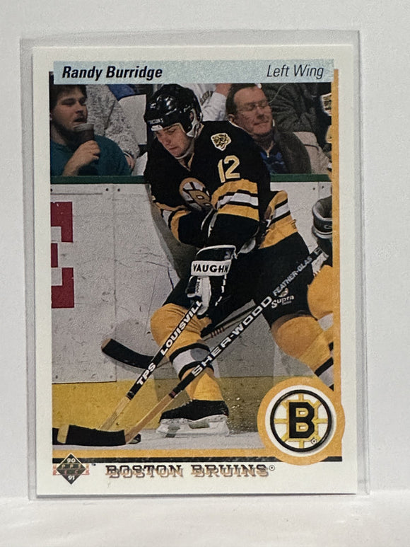 #196 Randy Burridge Boston Bruins 90-91 Upper Deck Hockey Card