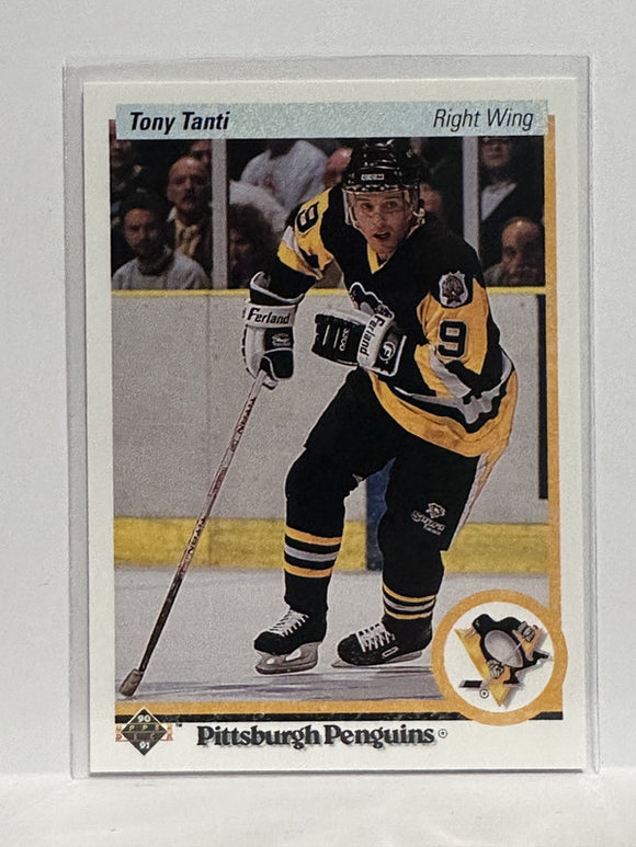 #197 Tony Tanti Pittsburgh Penguins 90-91 Upper Deck Hockey Card