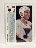 #203 Brett Hull Lady Byng Trophy St Louis Blues 90-91 Upper Deck Hockey Card