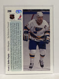 #208 Rick Meagher Frank J Selke Trophy St Louis Blues 90-91 Upper Deck Hockey Card