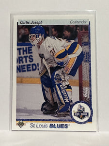 #175 Curtis Joseph Star Rookie St Louis Blues 90-91 Upper Deck Hockey Card