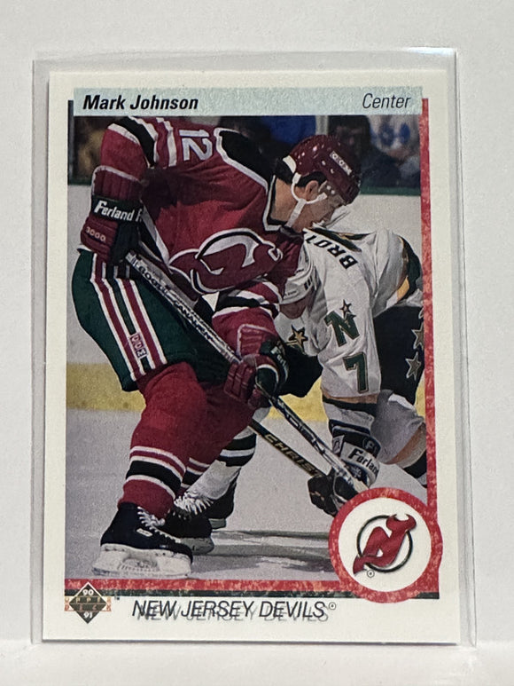 #180 Mark Johnson New Jersey Devils 90-91 Upper Deck Hockey Card