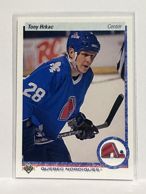 #184 Tony Hrkac Quebec Nordiques 90-91 Upper Deck Hockey Card