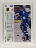 #184 Tony Hrkac Quebec Nordiques 90-91 Upper Deck Hockey Card