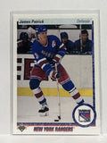 #185 James Patrick New York Rangers 90-91 Upper Deck Hockey Card