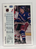 #185 James Patrick New York Rangers 90-91 Upper Deck Hockey Card