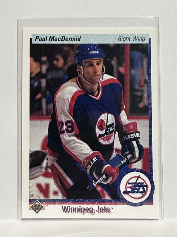 #218 Paul MacDermid Winnipeg Jets 90-91 Upper Deck Hockey Card