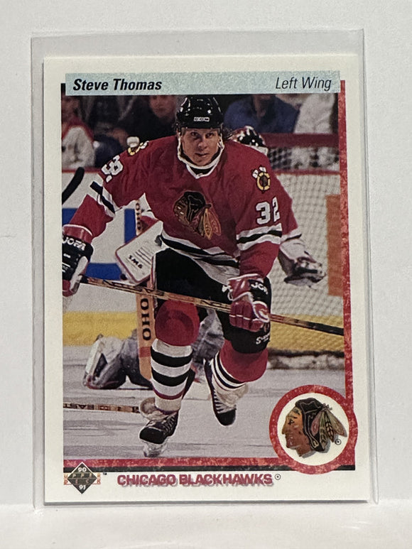 #221 Steve Thomas Chicago Blackhawks 90-91 Upper Deck Hockey Card