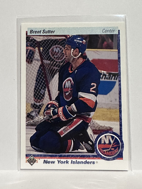 #249 Brent Sutter New York Islanders 90-91 Upper Deck Hockey Card