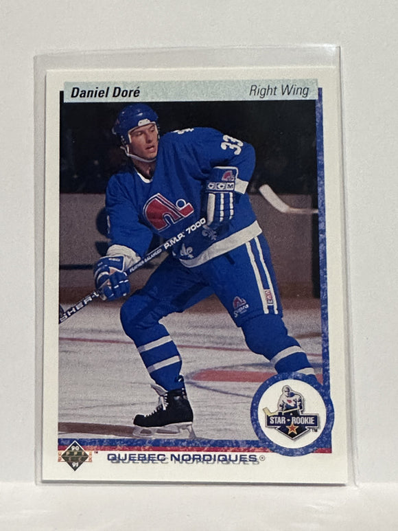 #255 Daniel Dore Star Rookie Quebec Nordiques 90-91 Upper Deck Hockey Card