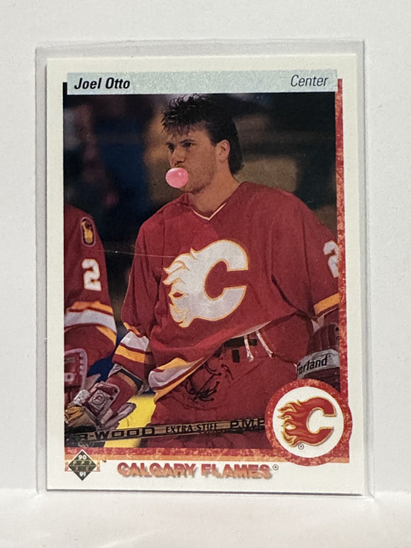 #141 Joel Otto Calgary Flames 90-91 Upper Deck Hockey Card