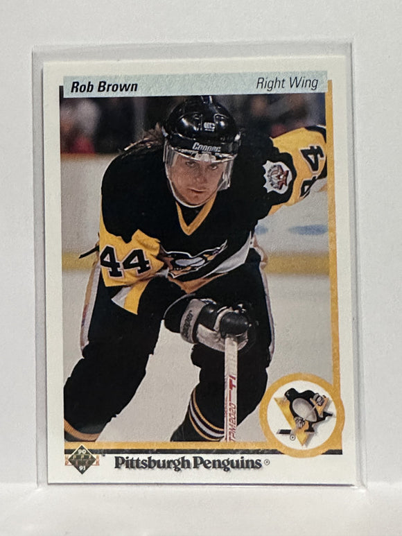 #142 Rob Brown Pittsburgh Penguins 90-91 Upper Deck Hockey Card