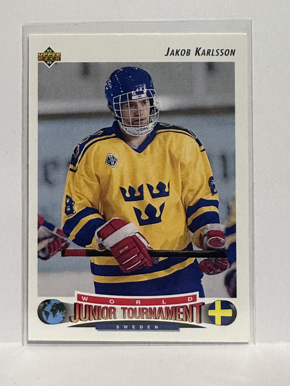 #229 Jakob Karlsson World Junior Tournament Sweden 92-93 Upper Deck Hockey Card