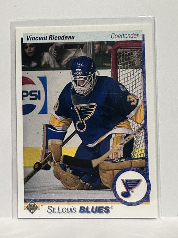 #152 Vincent Riendeau St Louis Blues 90-91 Upper Deck Hockey Card