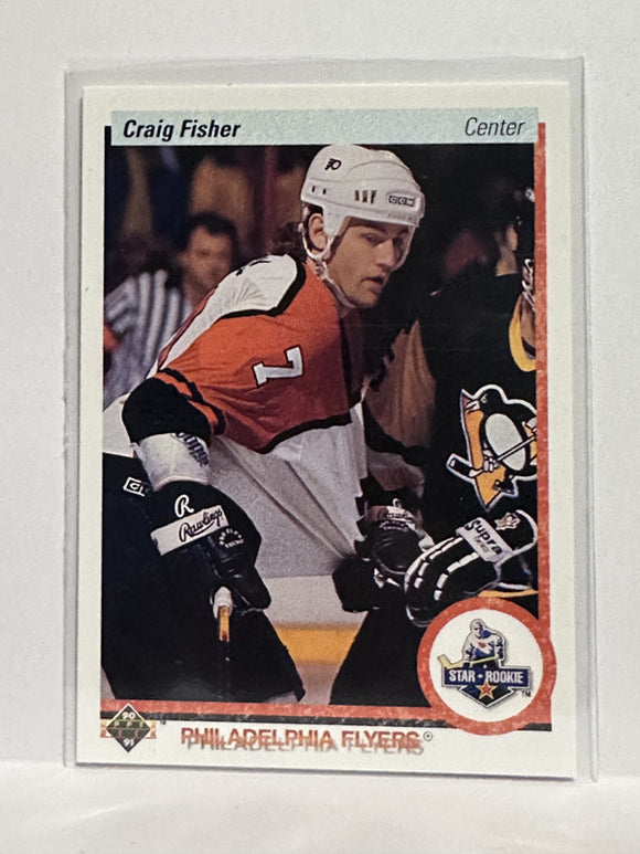 #155 Craig Fisher Star Rookie Philadelphia Flyers 90-91 Upper Deck Hockey Card