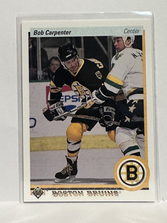 #158 Bob Carpenter Boston Bruins 90-91 Upper Deck Hockey Card