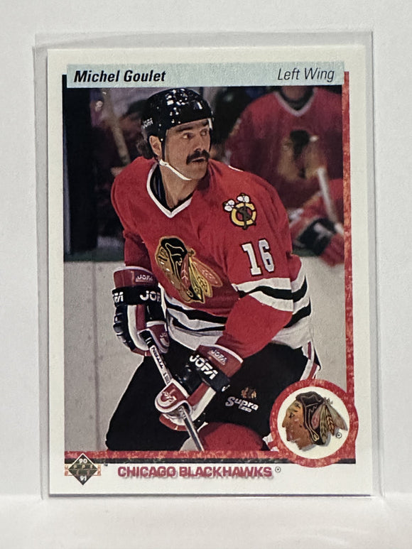 #133 Michel Goulet Chicago Blackhawks 90-91 Upper Deck Hockey Card