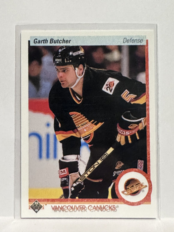 #98 Garth Butcher Vancouver Canucks 90-91 Upper Deck Hockey Card