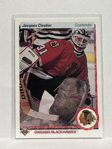 #114 Jacques Cloutier Chicago Blackhawks 90-91 Upper Deck Hockey Card