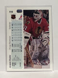 #114 Jacques Cloutier Chicago Blackhawks 90-91 Upper Deck Hockey Card