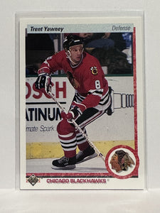 #82 Trent Yawney Chicago Blackhawks 90-91 Upper Deck Hockey Card