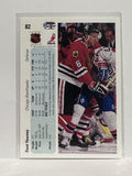 #82 Trent Yawney Chicago Blackhawks 90-91 Upper Deck Hockey Card