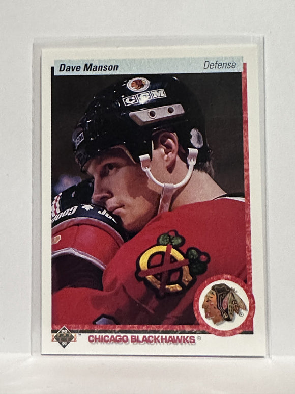 #85 Dave Manson Chicago Blackhawks 90-91 Upper Deck Hockey Card