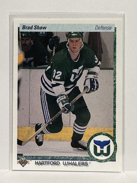 #90 Brad Shaw   Hartford Whalers 90-91 Upper Deck Hockey Card