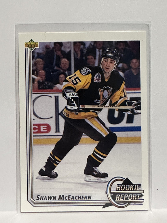 #368 Shawn McEachern Rookie Report Pittsburgh Penguins 92-93 Upper Deck Hockey Card