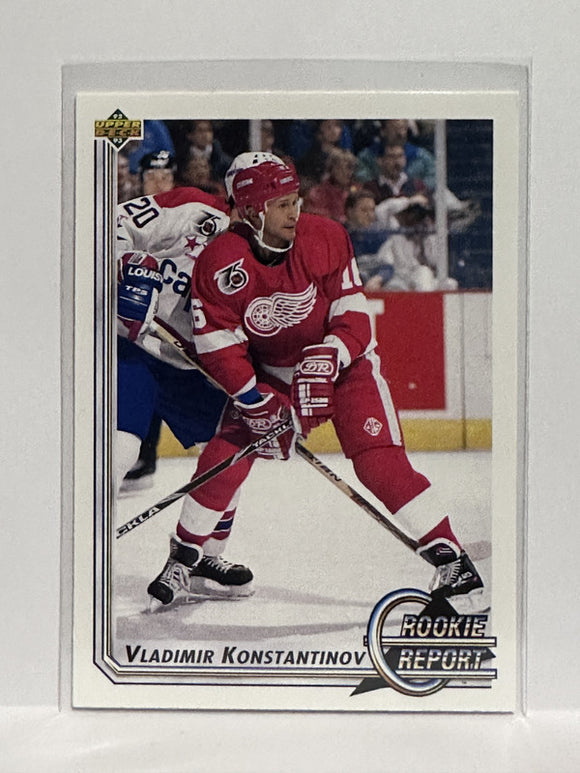 #357 Vladimir Konstantinov Rookie Report Detroit Red Wings 92-93 Upper Deck Hockey Card