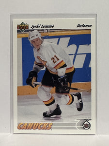 #114 Jyrki Lumme Vancouver Canucks 91-92 Upper Deck Hockey Card