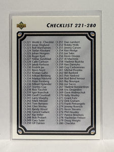 #280 Checklist 221-330  92-93 Upper Deck Hockey Card